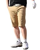 [MC MensCasual] エムシー ゴルフウェア メンズ ゴルフパンツ ハーフパンツ ショートパンツ ストレッチ 短パン ショーツ スポーツウェア 無地 春夏 5-ベージュ 2XLサイズ