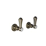 Rohl U.3750LS-EB-2 Perrin & Rowe Georgian Era Pair of 1/2" Concealed Wall Valves with Alsace Metal L