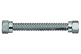 Flextron FTGC-SS12-30 28" Gas Line Connector with 5/8" Outer Diameter and Nut Fittings, Stainless St