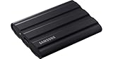 Samsung T7 シールド ポータブル SSD 1TB - USB 3.2 Gen.2 外付けSSD ブラック (MU-PE1T0S/EU)。