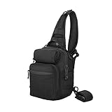 [モノグッズ] スリングバッグ ボディバッグ ワンショルダー バッグ アサルト ミリタリー コーデュラナイロン (ブラック)