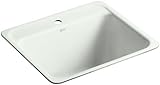 Kohler K-6663-1U-FF Glen Falls Undercounter Utility Sink with One-Hole Faucet Drilling, Sea Salt [並行