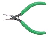 Xcelite L4G Sub-Miniature Needle Nose Plier with Green Cushion Grip Handle, Smooth Jaw, 4' Length, 1
