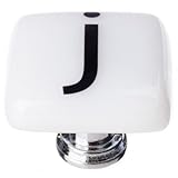 新しいヴィンテージSquareノブ仕上げ:光沢クロム、文字: J