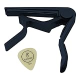 9℃ ギターカポタスト Basic Capo For Guitar ブラック | エレキ・アコースティック・クラシックギター用［蓄光ピック 1枚付属］