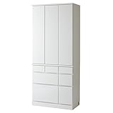 LDK壁面収納（高さ200cm） カップボード 板扉 幅86.5cm 584434(サイズはありません イ：ダークブラウン)