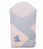 WARM THERMO TERRY NEWBORN Baby Swaddle Wrap Blanket, duvet, Sleeping Bag, Snuggle (Blue) by Blueberr