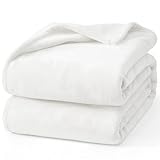 Hansleep 毛布 シングル ブランケット 100x140cm ホワイト マイクロファイバー 柔らかく肌触り フランネル 洗える 静電防止 四季適用 (100x140,ホワイト)