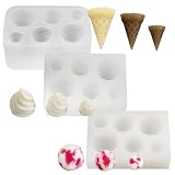MYmama シリコンモールド アイス ソフトクリーム コーン ミニチュア フェイク スイーツ ハンドメイド クラフト (3点セット)