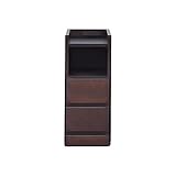 アルファタカバ ナイトテーブルコンセント付 2.5cm刻み選べるサイドテーブル 幅22.5cmイッセ(ブラウン)