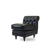 クラシックデモダン【ヴィンセント フリースタイル】組み合わせ自由自在 一人掛け ソファ（ブラック/フェイクレザー×ブラック）アンティーク クラシック ラグジュアリー 高級感 ブリティッシュ 英国 アメリカン 西海岸【小型軽量サイズ】VC1A