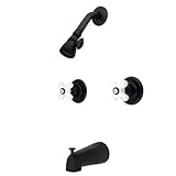 Kingston Brass KB245PX Magellan Tub and Shower Faucet Porcelain Cross Handles, Oil Rubbed Bronze [並行