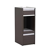 arne キッチンラック 伸縮 R+レンジ 30L ロータイプ 幅35～59cm 高さ90cm ダークブラウン