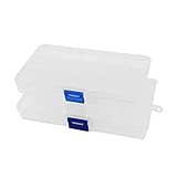uxcell 電子部品ケース 軽量 保存機能 プラスチック 15区画光量 クリアホワイト 1個入り