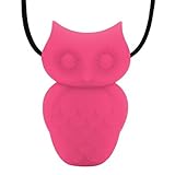 Owl Pendant - Silicone Necklace (Teething/Nursing) (Bubble Gum) by Jellystone