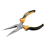 uxcell　ニードルノーズプライヤー　ブラック　黄色　ラバーハンドル　長いラジオペンチ道具