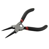 uxcell スナップリングプライヤー　プライヤー　ペンチ　ストレート　内部スプリングリング　金属　ラバー　ブラック