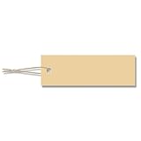 シモジマ ヘイコー 提札 ミニパック 糸付 No.599 100枚入 007158326, ベージュ 12×37mm