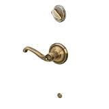 Schlage F59 FLA 609 RH Flair Interior Right-Handed Lever with Deadbolt, Antique Brass (Interior Half