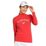 [キャロウェイ] レディース 長袖 モックネックシャツ (ブランドロゴ・ストレッチ) / ゴルフ インナー / C23233201 1100_レッド M
