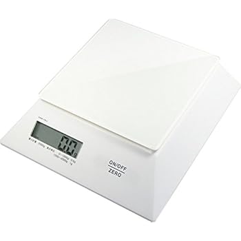 ドリテック(dretec) デジタルスケール 「パルテノ」 2kg 【ガラス製計量皿/表示が隠れない台形ボディ】 ホワイト KS-244WT