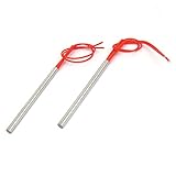 uxcell カートリッジヒーター 　ナイロン製シルバートーン　AC 110V 100-300W 12 x 80mm 　　二個入り