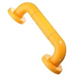 KING DO WAY 30cm 手すり 介護 お風呂 バスルーム 補助 夜光 ステンレス シルバー 取っ手 ネジ入り イエロー
