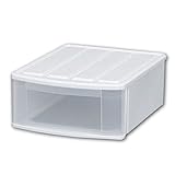 アイリスオーヤマ 収納ボックス チェスト クローゼット 幅42.6×奥行52.8×高さ20cm ホワイト/クリア ESW