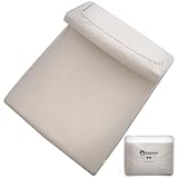 【カバーのみ】 popomi プレイマットカバー イブルカバー 赤ちゃんマットカバー お昼寝マット 厚手 綿100％ 洗える 通気性 吸水性 プレイマットの汚れ防止 厚さ4cmのプレイマットに対応 収納バッグ付き (ベージュ, 180×200㎝)