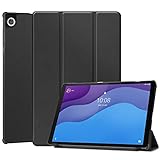 FOR Lenovo Tab B10 HD 10.1 ZA6W0205JP / Tab M10 HD Gen 2 10.1 用の保護カバー 軽量 薄型 FOR M10 HD (ZA6W0022JP/ZA6W0126JP/ZA6V0168JP) 用の三つ折保護ケース磁石 FOR Lenovo Tab M10 HD (2nd Gen) / TB-X306F TAB 用のオートスリープ機能付き 耐衝撃 全面保護型 ALLVD (ブラック)
