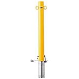 サンポール:サンバリカ―(ピラー)スチール製φ76.3 差込式鍵付・両フック 白色 FPA-8SK-F11(W)