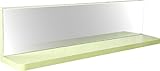 壁掛け棚 ミラー付き エルシェルフ2 抽象柄・マッド系シリーズ 石膏ボード専用取り付け金具付き 幅60cmX奥行13cm(ライムグリーン)