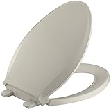 KOHLER K-4636-G9 Cachet Quiet-Close with Grip-Tight Bumpers Elongated Toilet Seat, Sandbar [並行輸入品]