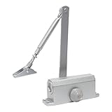 Signstek自動ドアCloser with油圧ヒンジ – ゆっくりが閉じ、Shutsドア – GreatセルフClosing Door for住宅用/商用使用 132lb-187lb シルバー U
