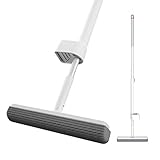 モップ Cleanhome スポンジモップ フロアモップ 絞り器付き 手洗い不要 手を濡らさず 180°回転 自立タイプ 本体ホワイト 日本