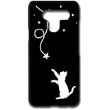 LG K50 専用 スマホケース カバー 【ネコ／シルエットー】 RB-1011C エルジー