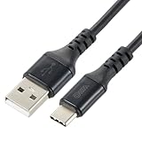 オーム電機AudioComm USB-Cケーブル タイプCケーブル 超急速充電 Type-Cケーブル 3A USB-A to USB-C 1.5m ブラック SMT-L15CAS-K 01-7132 OHM