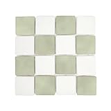 パステルチェックペーバー 35角 グリーンホワイト 4枚セット