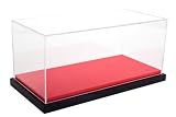 Jewel Cases 1/18スケール用 アクリルディスプレイケース レザーベース (サイズ:約35.5×17×15.8cm) レッド