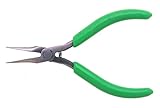Xcelite NN542 Fine Point Needle Nose Pliers with Green Cushion Grip, Serrated Jaw, 1-3/16' Jaw Lengt