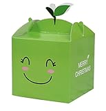 10装飾的なクリスマスのギフトボックス、緑のスマイリーフェイス