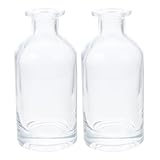 Lurrose ホームアロマガラスボトル アロマボトル リードディフューザー用 ディフューザー 詰め替えボトル アロマ精油拡散ボトル おしゃれ 容器のみ 缶 部屋用 置型 容器 詰め替え 透明 2個セット 200ml