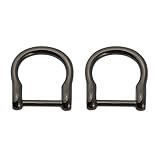 [LMAPUR] 2個入り Dカン Dリング アクセサリーパーツ メタルリング シルバー 金具 軽量 ストラップパーツ ハンドメイド DIY用 手芸用品 手作り素材 (2個入り, ブラック)