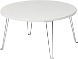 カラフルカラーテーブル　丸６０（サイズ：W60×D60×H31cm/ホワイト/デスク/折りたたみ/座卓/ホワイト/白色/机/リビング/子供部屋/ちゃぶ台/持ち運び/シンプル/新生活/1人暮らし/