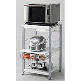 エムケー精工(MK精工) オープンラック レンジ台 「フローリエ」 ロータイプ ホワイト ORL-101W