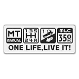 【たみ屋】 One Life, Live it! マグネットシート 軽トラ MT車 最大積載量表示 7.5cm×21.5cm 耐候防水性日本製 磁石 OLLI-kt (マグネット)