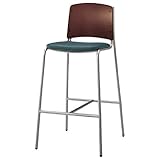 オリバー ダイニング ハイカウンターチェア スチール 布 ミディアムブラウン×ブルー (S・CS-4145・MB・ST+DF-40F)