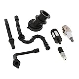 7ピース/個 260 024 026用チェーンソー交換部品キット、燃料ライン燃料フィルターオイルラインオイルフィルターインテークマニホールドスパーク