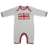 Powellクラフトベビー男の子ユニオンジャックロンパース。100 % cotton.クリーム( 0 – 6ヶ月)