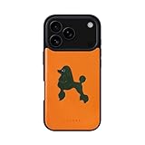 COGURE 互換 iPhone 17 Pro ケース 本革 犬 COT 犬柄A オレンジ